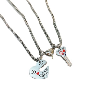 <span class=keywords><strong>Ti</strong></span> <span class=keywords><strong>amo</strong></span> coppia di chiavi con serratura a <span class=keywords><strong>cuore</strong></span> gioielli in acciaio inossidabile 2 pezzi per la mia collana pendente con ciondolo a forma di <span class=keywords><strong>cuore</strong></span> corrispondente - Product Image 1