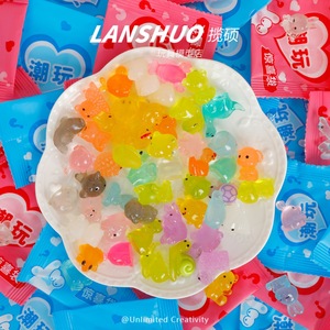 Lanshuo - Bolsa Sorpresa de Animales en Miniatura que Brillan en la Oscuridad, Resina Plástica, Set de Joyería DIY, Adornos de Escritorio - Product Image 2