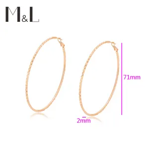 Ml231027-2 Xuping Jewelry 18k Gold Earring Hoops Fashion Custom Gold Charm Jewelry Copper Giant Earrings