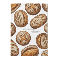Serviettes de cuisine 100% coton, motif de découpe de pain au levain, guide d'art de la découpe, pour boulangerie et cuisine, 40x60cm
