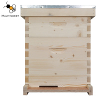Ruche Dadant 10 cadres 2 niveaux en bois, boîte à larves, superboîte, fond de ruche, toit métallique, ensemble complet