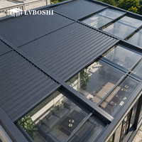 Système de toit rétractable moderne automatique électrique en alliage d'aluminium Sky Curtain, avec isolation thermique et ombrage