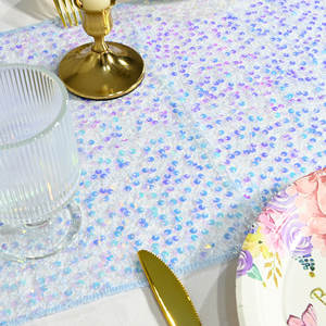 Transfronterizo para Tema de sirena caliente impermeable fiesta boda Pascua y Navidad láser lentejuelas decorado camino de mesa - Product Image 3