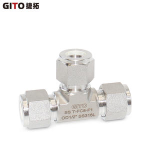 Raccord de compression en acier inoxydable SS316L de précision, raccord en T à diamètre égal haute pression pour applications générales - Product Image 4