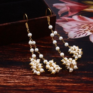 Gold-Plated 925 Sterling <b>Silver</b> Classic Stud Pearl <b>Earrings</b> for <b>Women</b> Cute Beads Design with Bezel Setting for Parties - Product Image 1