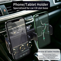 Support portable pour voiture avec fente CD, double support pour téléphone et tablette, flexible, rotation à 360°, bras mécanique, pour appareils de 4 à 12,9 pouces