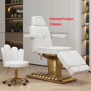 Di lusso professionale tailandese king size salone cosmetico di bellezza letto per ciglia bianco nero 3 motore elettrico lettino da massaggio