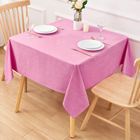Nappe carrée rose 52x52 en tissu lavable et résistant aux taches, imitation lin, pour cuisine et salle à manger, vente en gros