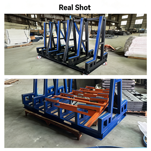 Chariot à plateforme en acier de type A 120x75cm, plaque en acier de 3,5cm d'épaisseur, capacité de charge de 1500kg, roues en caoutchouc silencieuses de 8 pouces, rails amovibles - Product Image 3