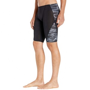 กางเกงว่ายน้ำผู้ชาย,กางเกงว่ายน้ำผ้าโพลีเอสเตอร์สแปนเด็กซ์แบบกำหนดเองสำหรับฤดูร้อนกางเกงชายหาดผู้ชายสีดำล้วน - Product Image 1