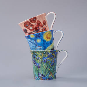 Taza <span class=keywords><strong>de</strong></span> gran capacidad Bone China, taza <span class=keywords><strong>de</strong></span> pintura al óleo artística <span class=keywords><strong>de</strong></span> moda creativa, lavavajillas, Taza <span class=keywords><strong>de</strong></span> cerámica segura para microondas para fiesta - Product Image 2