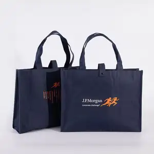 Customized Logo Non-Woven Tote Bag Reusable Custom Shopping Bag Non Woven Garment Bag with Button