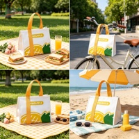 Sac isotherme personnalisé en non-tissé avec fermeture éclair, écologique, imperméable, plusieurs tailles (jusqu'à 30L), réutilisable pour les aliments