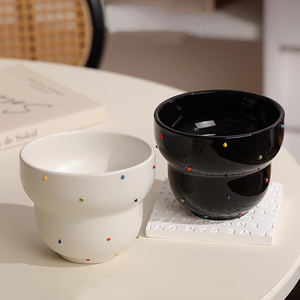 Wholesale Aesthetic Polka Dot <b>Ceramic</b> Mug Gourd Shaped Coffee <b>Cup</b> for Latte - Product Image 6