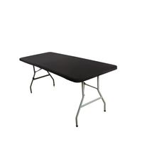 Mesa Plegable de Plástico HDPE de 180 cm (6 pies) Resistente al Agua para Exteriores, Apilable, para Uso en Hoteles, Escuelas y Servicios de Catering