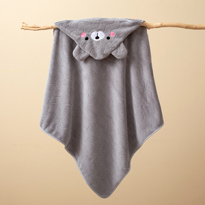 Cartoon Animal Baby <b>Bath</b> <b>Towel</b> Hooded Kids Soft Fast Absorbing <b>Microfiber</b> Coral Fleece Baby Blanket - Product Image 1