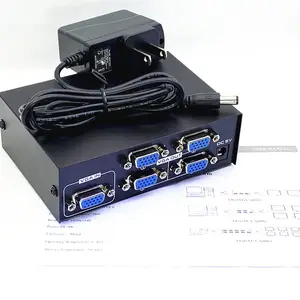 Écran de moniteur VGA 4 voies Splitter SVGA 4 ports Alimentation USB 200 MHZ