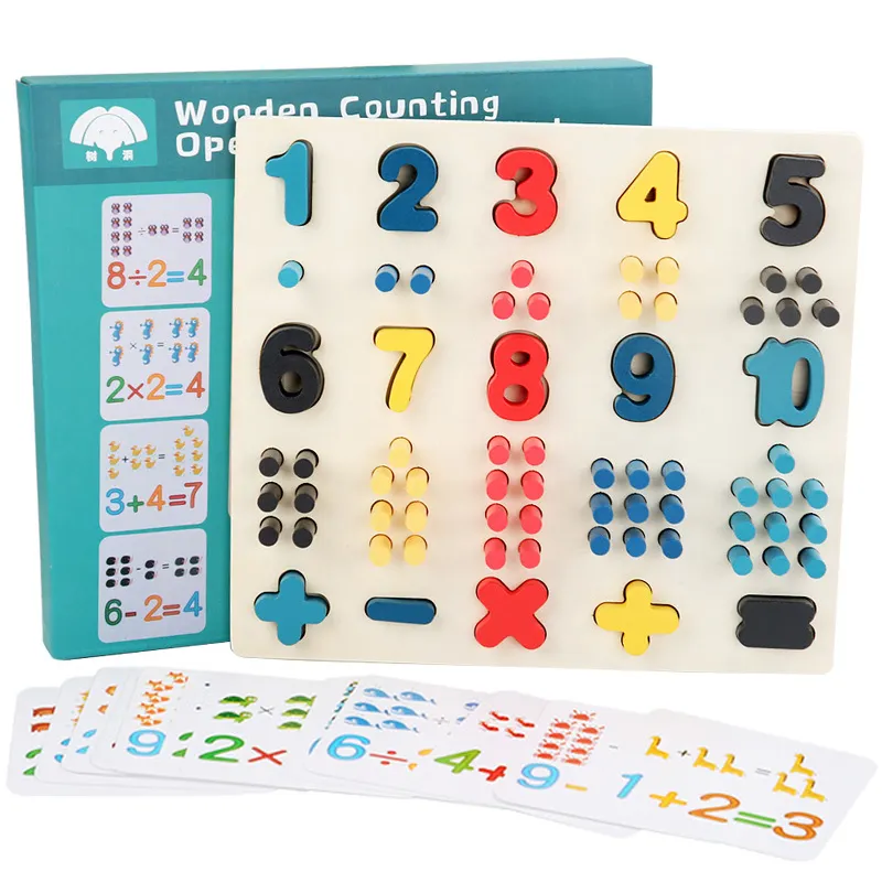 Math Games Montessori Toys For Kids Number Sorters Counting Matching Board Object Wooden Abacus Teaching Learning Toys Resources