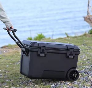 50L Large Capacity Modern PP Reusable Portable Insulated Camping Fishing <b>Cooler</b> <b>Box</b> with Wheeled Design for Outdoor Use - Product Image 5