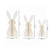 3D Papier Osterhase Ornament Wabenförmige Hasenfiguren Frühlings-Tischdekoration Umweltfreundliches Festliches Geschenk in Großpackung