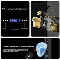 Serrure de porte intelligente extérieure étanche IP65, double lecteur biométrique, profil mince, cadre en alliage d'aluminium, contrôlée par application