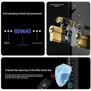 Serrure de porte intelligente extérieure étanche IP65, double lecteur biométrique, profil mince, cadre en alliage d'aluminium, contrôlée par application - Product Image 4