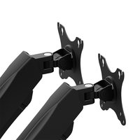 Support de moniteur universel rotatif de 17 à 38 pouces, bras cantilever mécanique en fer, support de moniteur double écran, noir argent