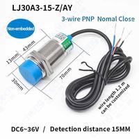Capteur de proximité inductif NPN à trois fils LJ30A3-15-Z/AX M30, détection à distance normalement fermé, 24V