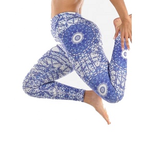 Leggings de sport écologiques pour femmes, taille haute, extensibles dans quatre directions, effet ventre plat, longueur 7/8, avec poches, pour l'entraînement et la course à pied - Product Image 2