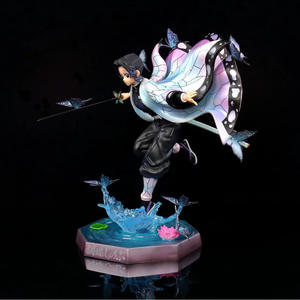 Figurine d'<span class=keywords><strong>anime</strong></span> Kochou Shinobu avec des ailes de papillon et une base éclaboussante d'eau, hauteur de 23 cm, décoration de collection pour les fans sur le thème des ninjas - Product Image 5
