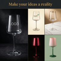 Verres à vin en cristal transparents personnalisés avec logo, gobelets vintage à long pied, verrerie pour mariage, événement, bar