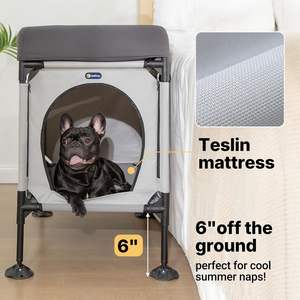 Hoogwaardig groothandel fabrieksrecht hoekig polyester afneembaar wasbaar vezel hondenbed voor honden - Product Image 5