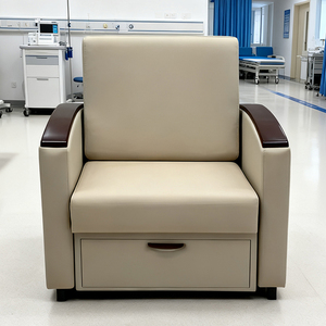 Silla de compañía moderna para <span class=keywords><strong>Hospital</strong></span>, sofá cama plegable individual de cuero, silla reclinable convertible para uso comercial - Product Image 2
