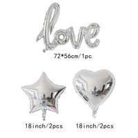 Ballons en feuille d'aluminium en forme de cœur rose de 40 pouces, 5 pièces/ensemble, décorations pour fêtes du Nouvel An