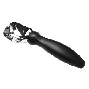CH12 Machine à glace manuelle en silicone souple et écologique, capacité 400 ml, sans alimentation électrique, lavage à la main uniquement, poignée blanche et marron - Product Image 2