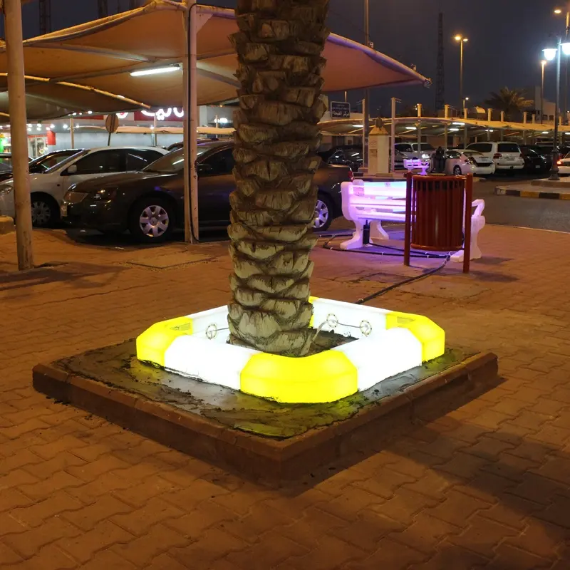 Novo design plástico iluminado kerbstone curb pedra tamanhos luzes de curvatura pedra de concreto led