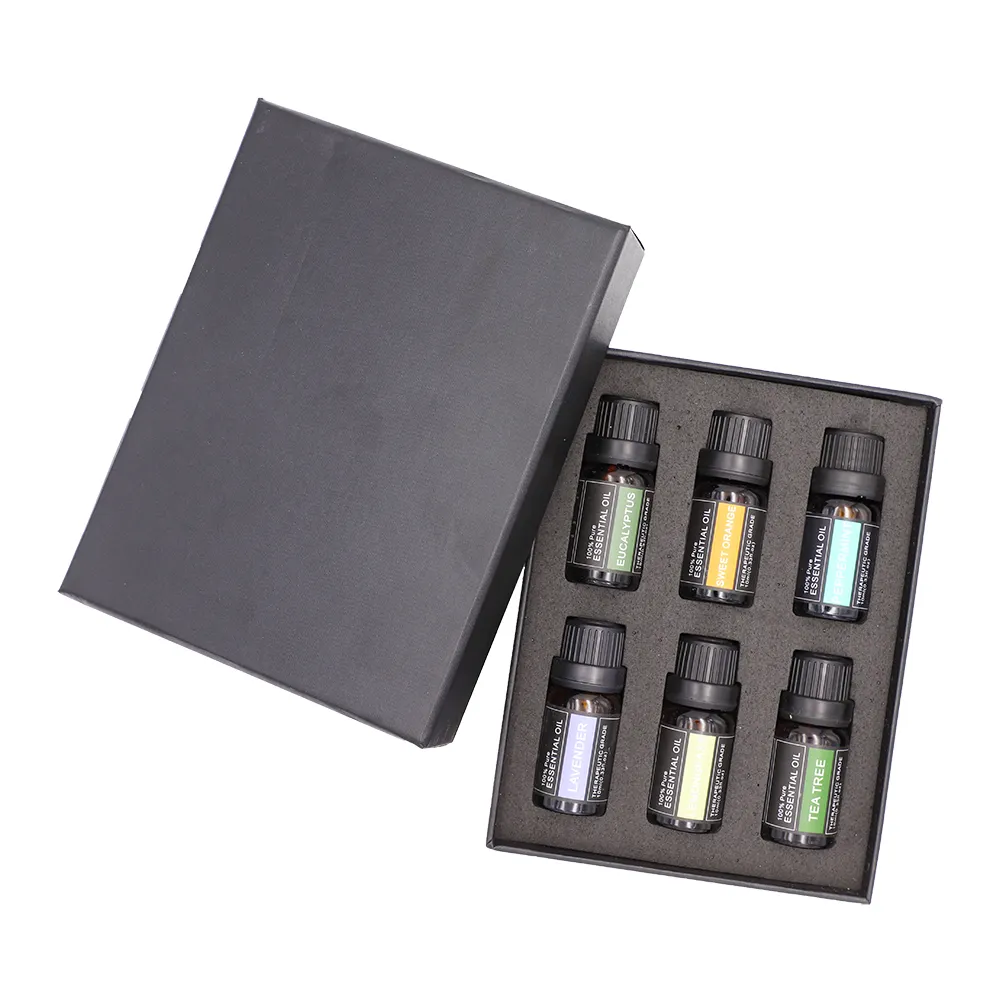 Boîte d'aromathérapie Top 6, huiles essentielles, échantillons de qualité thérapeutique Pure, Kit cadeau de 100% ml, 6/10 pièces