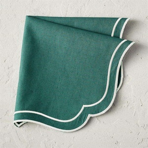 Broderie Pétoncle Côté Serviettes Dîner Serviettes sous-verres 100% Lin À La Main Pp Sac Plaine Teint Accepter Des Conceptions Personnalisées 50pcs - Product Image 5