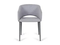 Chaise de salle à manger de loisirs en tissu gris clair avec pied en acier