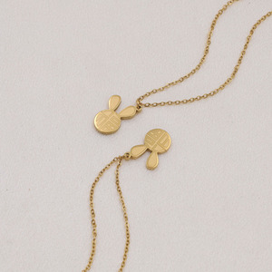 Rabbit Shaped Engraved Pendant Necklace Gold Women's Everyday Wear Geometric Cartoon Design Clavicle Chain - Product Image 1
