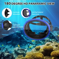 Masque de plongée ovale pour la pêche sous-marine, masque de plongée libre à fenêtre unique, lentilles en verre trempé en silicone, anti-buée, pour la pêche sous-marine