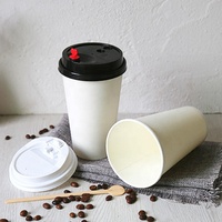 Gobelets en papier biodégradables à paroi simple avec logo personnalisé imprimé pour boissons chaudes (8/12/16/22oz) - Utilisation pour café et thé