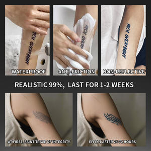 Tatuaje temporal ornamental gótico oscuro abstracto, tatuaje semipermanente cruzado resistente al agua, último tatuaje <span class=keywords><strong>de</strong></span> hierbas <span class=keywords><strong>para</strong></span> brazo <span class=keywords><strong>de</strong></span> 2 semanas - Product Image 5