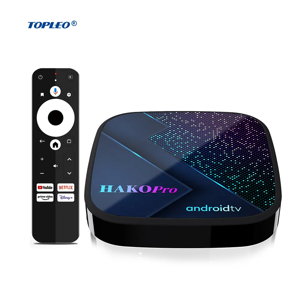 Topleo Wholesale tv box Android 11 8k Set Top Box hako pro amlogic s905y4 android tv box 8gb ram 128gb rom
