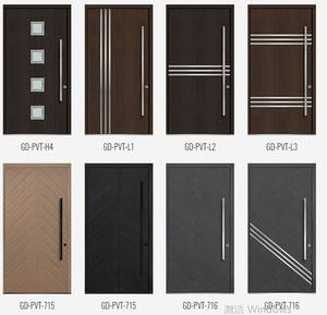 Porte d'entrée extra large en aluminium Porte d'entrée en <span class=keywords><strong>bois</strong></span> massif avec éclairage latéral en verre pour usage extérieur - Product Image 5