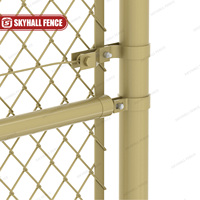Valla de eslabones de cadena comercial residencial de malla de eslabones de cadena recubierta de PVC amarillo galvanizado