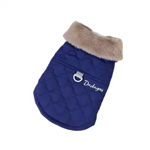 Outono e Inverno Novo Pet Vestuário Warm Fur Collar Três Cores Cotton Coat Dog Clothes