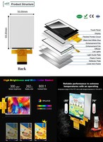 Layar LCD TFT Polcd Original 2.8 inci 240x320 Panel LCD Berwarna dengan IC Penggerak ILI934 ST7789 Lcm Display