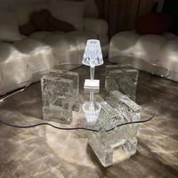 Moderner Minimalistischer Design-Couchtisch in Wolkenform aus Transparentem Acryl mit Stauraum, Leicht zu Reinigen, Wohnzimmermöbel