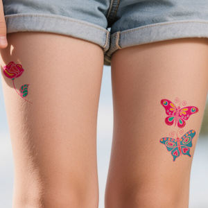 Tatuaggi Temporanei per Bambini con Logo OEM, Adesivi Artistici a Trasferimento d'Acqua, Fluorescenti e Luminosi con Luce UV - Product Image 5